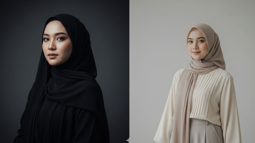 Cara Buat Foto Jadi Sinematik, Pakai Prompt Gemini AI Wanita Berhijab Terbaru Layaknya di Foto Studio