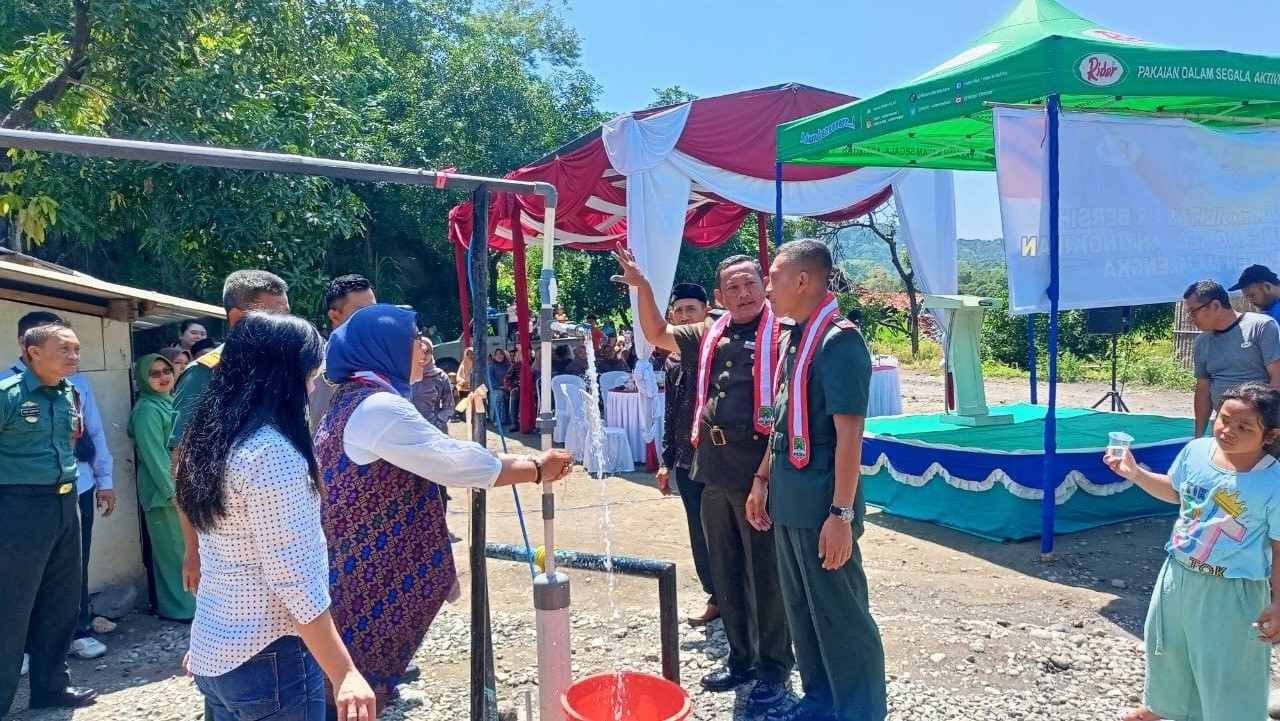 Kesulitan Air Bersih Teratasi, Rider-Kodim 0617/Majalengka Bangun Sumur di Desa Pasirmuncang