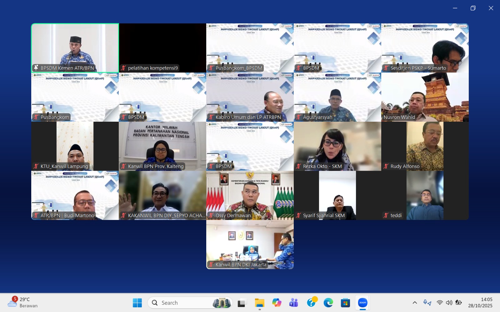 Selenggarakan Pelatihan Manajemen Risiko, Menteri Nusron: Front End Pelayanan Ada di Kepala Kantor