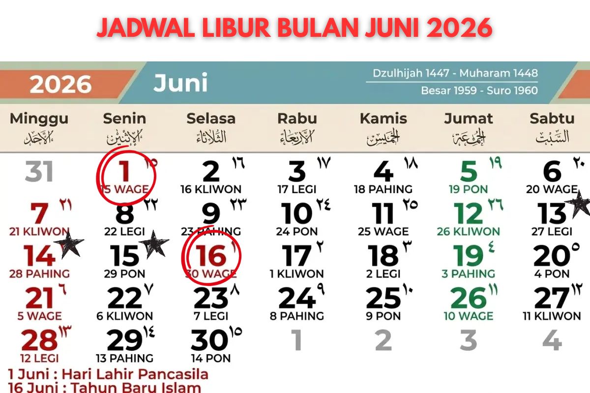 Siapkan Cuti Sekarang! Libur di Bulan Juni 2026 Berpotensi Jadi 4 Hari Berturut-turut!