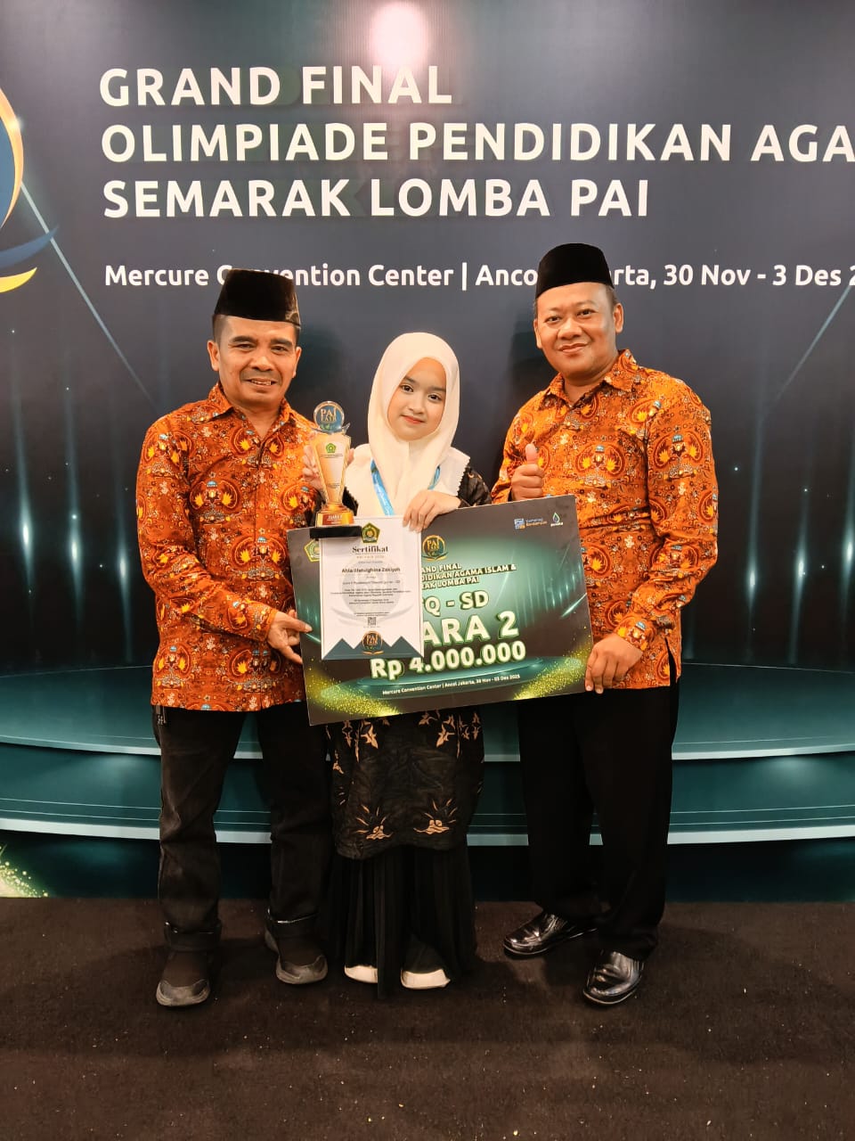 Ahla Ilfatulghina Zakiyah, Siswi SDN Sadomas Majalengka Raih Juara 2 MTQ Tingkat Nasional