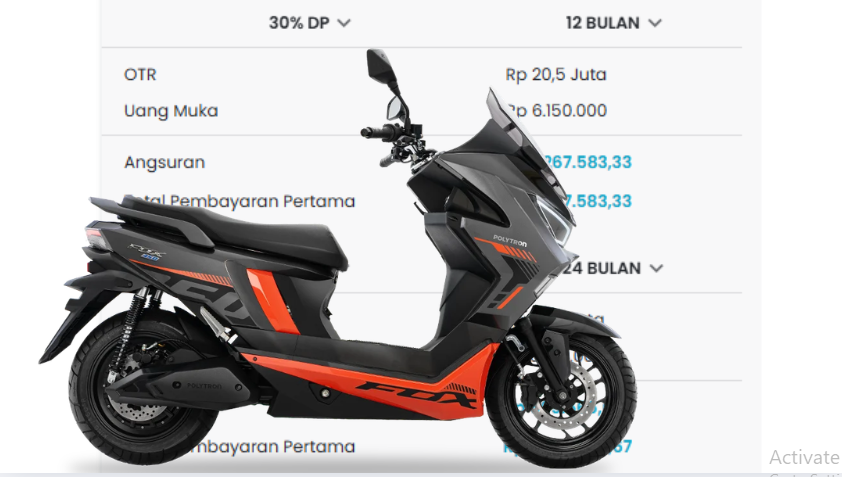 Angsuran Mulai dari 400 Ribuan, Kredit Motor Listrik Polytron Fox 350 di OTO, Kendaraan Elektrik yang Murah