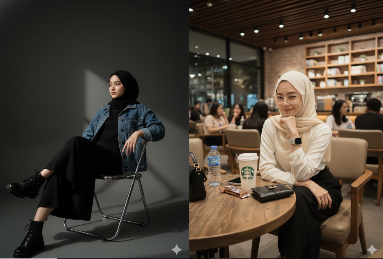 Rangkaian Teks Prompt Detail Foto Gemini Ai untuk Wanita Berhijab Cantik dan Aestethic dengan Gaya yang Modis