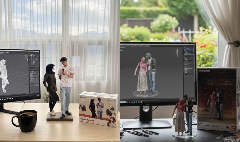 Satset Jadi! Tutorial Ubah Foto Pasangan Jadi Action Figure, Pakai 3 Prompt Gemini AI Miniatur Pasangan Ini