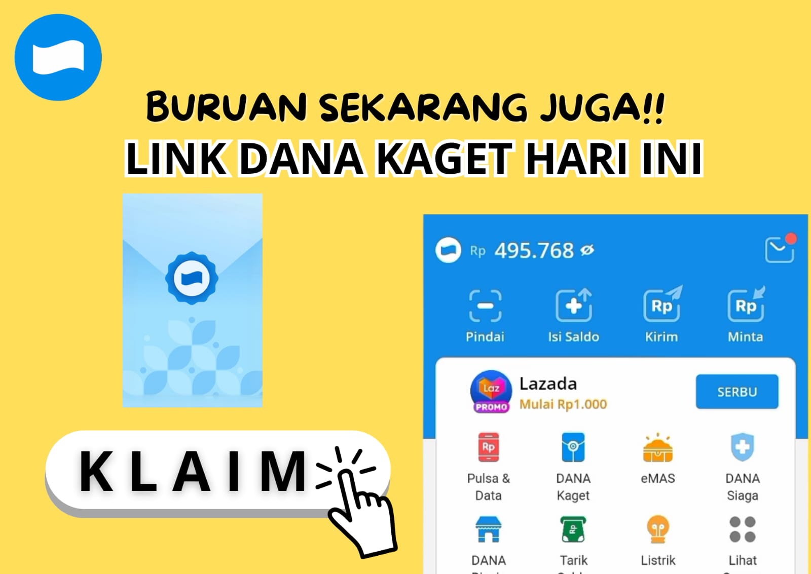 Cair! Saldo Gratis Rp319.000 dari DANA Kaget Hari Ini, Siapa Cepat Dia yang Dapat!