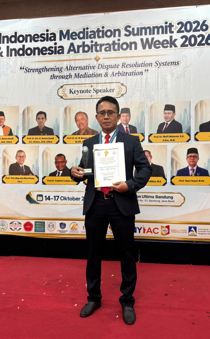Agus Asri Sabana Pertahankan Prestasi, Tiga Kali Raih Penghargaan Mediator Terbaik Tingkat Nasional