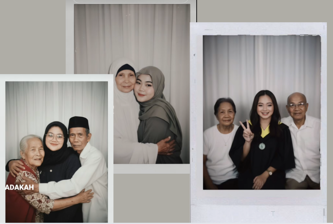 Bikin Nangis! Prompt Edit Foto Viral Polaroid Bareng Kakek-Nenek yang Sudah Tiada, Cuma 5 Detik Langsung Jadi