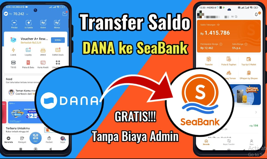 Cara Isi Saldo DANA Lewat SeaBank dan Sebaliknya, Transfer Uang ke Dompet Digital Tanpa Biaya Administrasi 