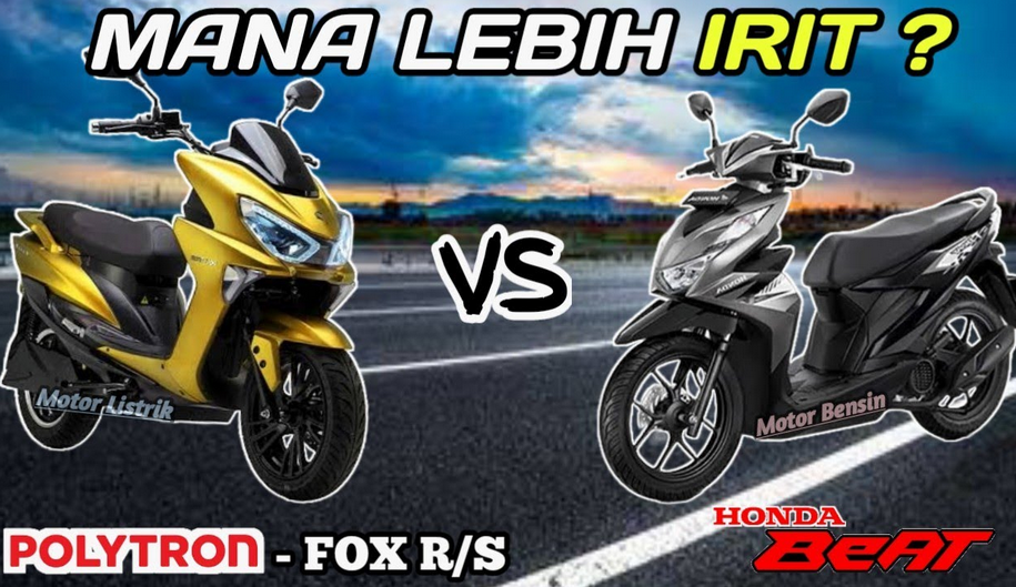 Motor Listrik Vs Motor Bensin: Perbandingan Biaya dan Bahan Bakar Polytron Fox dengan Beat 2023, Iritan Mana?