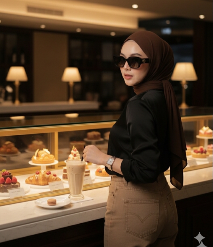 Cobain, Gratis! Kumpulan Prompt Gemini AI Foto Sendiri Wanita Hijab Estetik, dari Konsep Cafe hingga Pantai