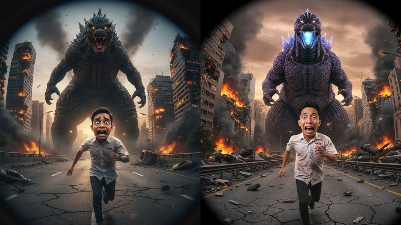 Gokil, Prompt Gemini AI Terbaru Ini Bisa Edit Foto Kamu Bareng Godzilla! Bebas Edit Berbagai Pose
