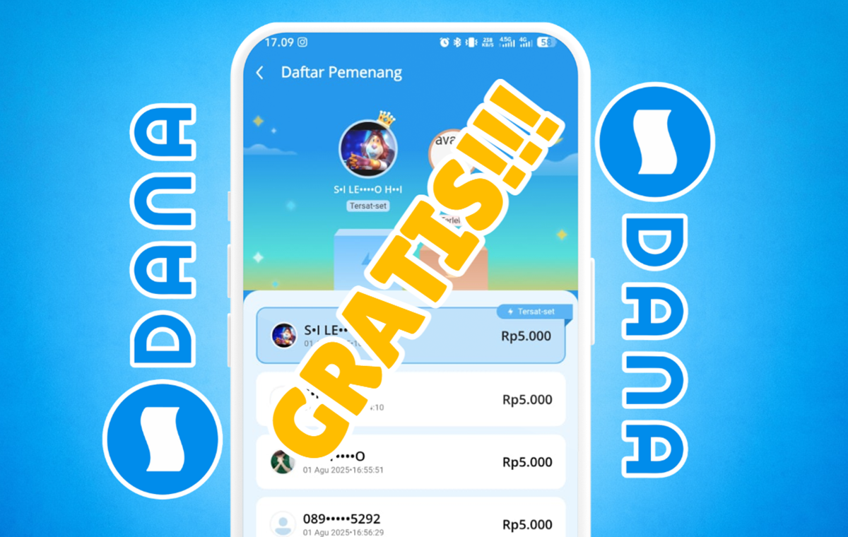 Selamat Nomor HP Kamu Mendapatkan Saldo DANA Gratis dari DANA Kaget Rp371.000, Klaim Sekarang Juga!