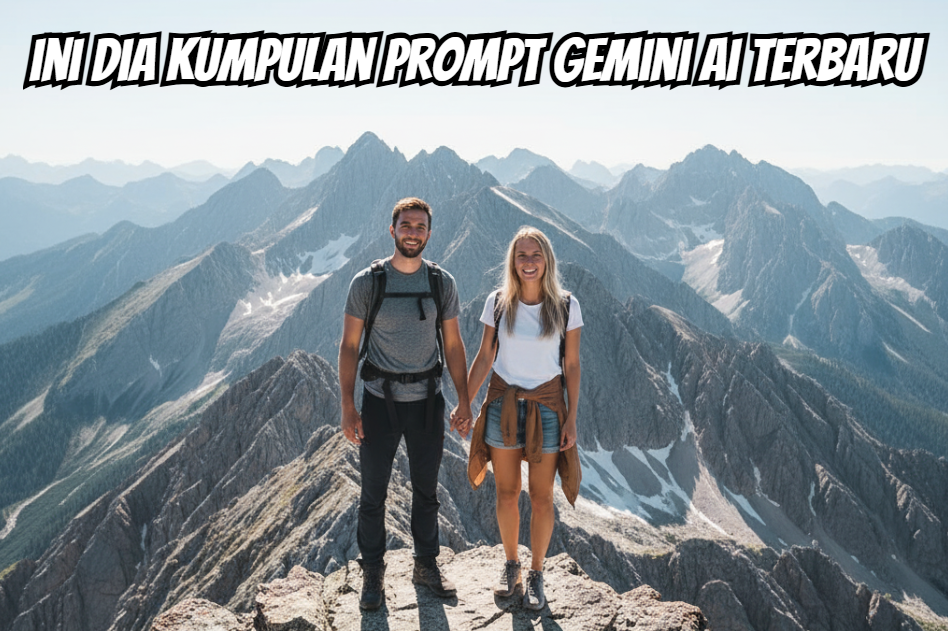 Cara Edit Foto Mendaki Gunung Bersama Pasangan Di Gemini AI, Ini Dia 5 Prompt Baru Yang Elegan Dan Estetik! 