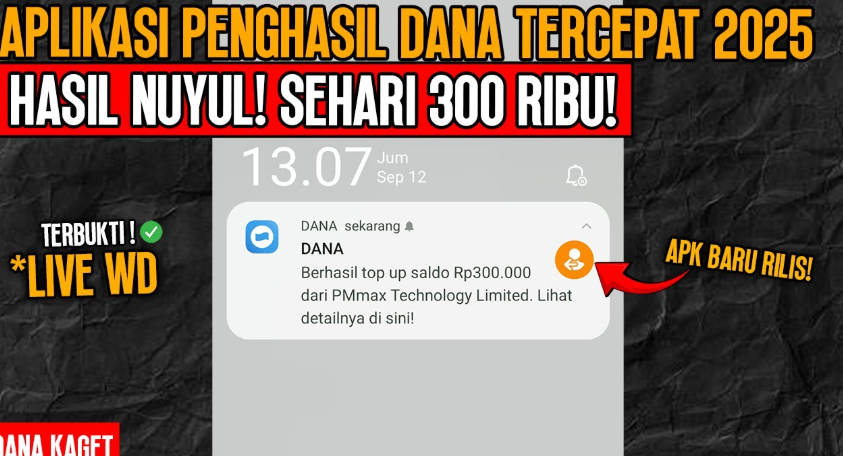 Penghasilan Tambahan dari Hp Doang, Saldo Gratis Rp300 Ribu Lewat Aplikasi Penghasil Saldo DANA Bisa Withdraw