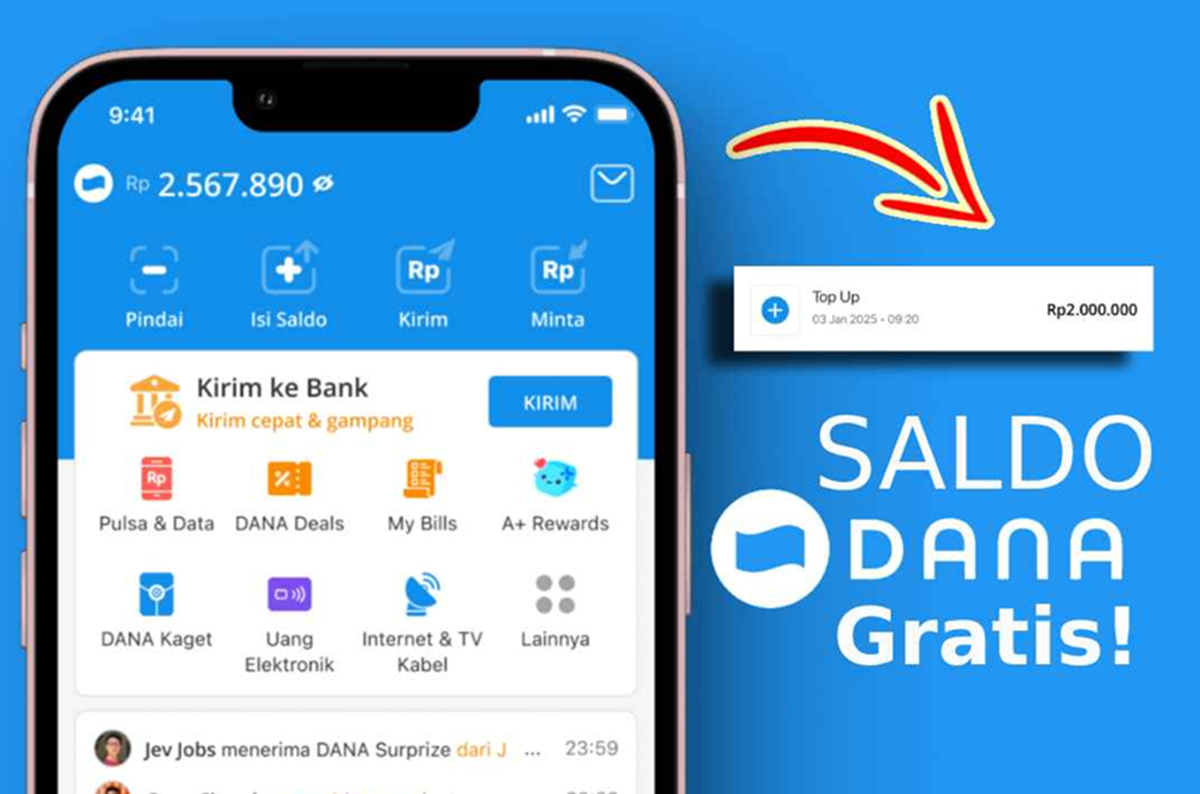Dapat Saldo DANA Gratis Rp235.000 Langsung Cair! Klik Link DANA Kaget nya Disini Hari Ini!