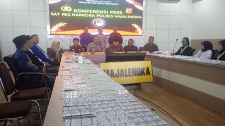 Polres Majalengka Ungkap Lima Kasus Narkoba, Sita 51,05 Gram Sabu dan 3.805 Butir Obat Keras