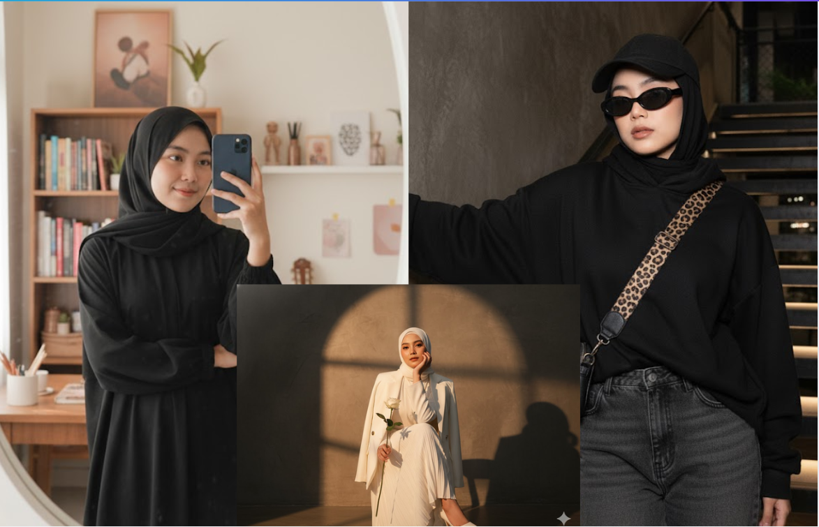 5 Prompt Ai Gemini yang Lagi Trend di Tiktok untuk Foto Wanita Berhijab Hasil Modern dan Sinematik