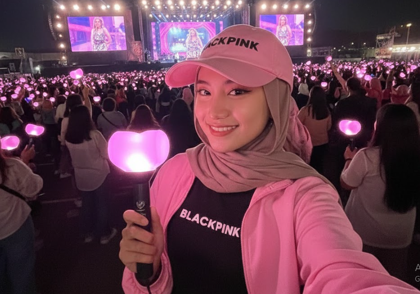 Cara Agar Hasil Foto Terlihat Realistis Pakai Kumpulan Prompt Gemini Ai Lagi Nonton Konser Blackpink dan BTS