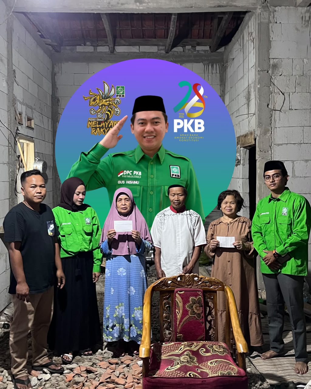 PKB Peduli Umat, Melayani Rakyat: Gus Hishnu Basyaiban Bantu Korban Kebakaran di Sindang