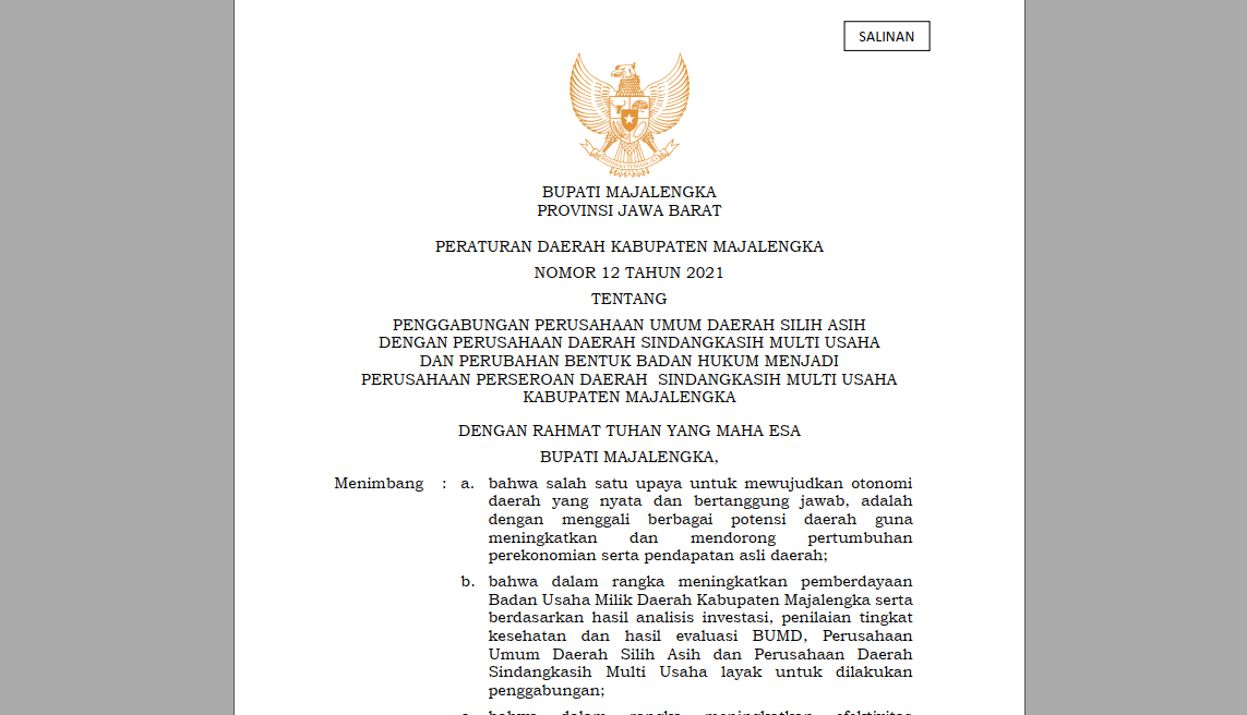 Ternyata Ini Tugas dan Dasar Hukum PT SMU Majalengka Sesuai Perda