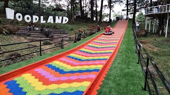 Sosorodotan Pelangi Terpanjang di Kawasan Wisata Woodland Kuningan, Digemari Wisatawan