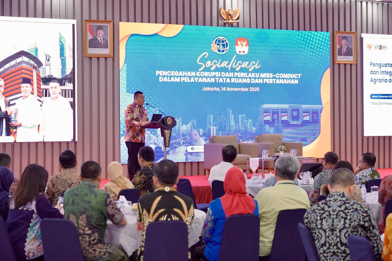 Kolaborasi ATR/BPN–KPK Perkuat Layanan Pertanahan, Wamen Ossy Tekankan Transparansi dan Integritas