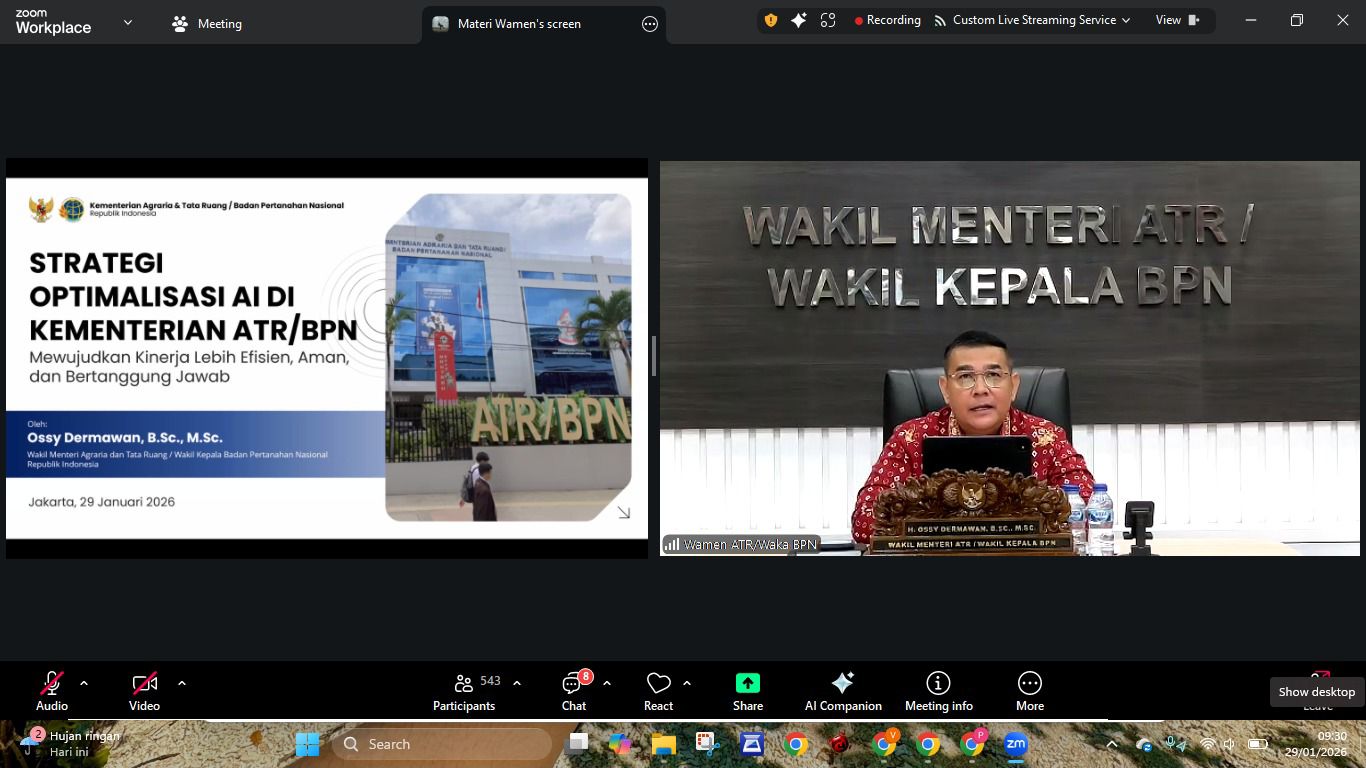 Wamen ATR Ossy Paparkan Potensi AI untuk Perkuat Pengelolaan Data Pertanahan dan Tata Ruang
