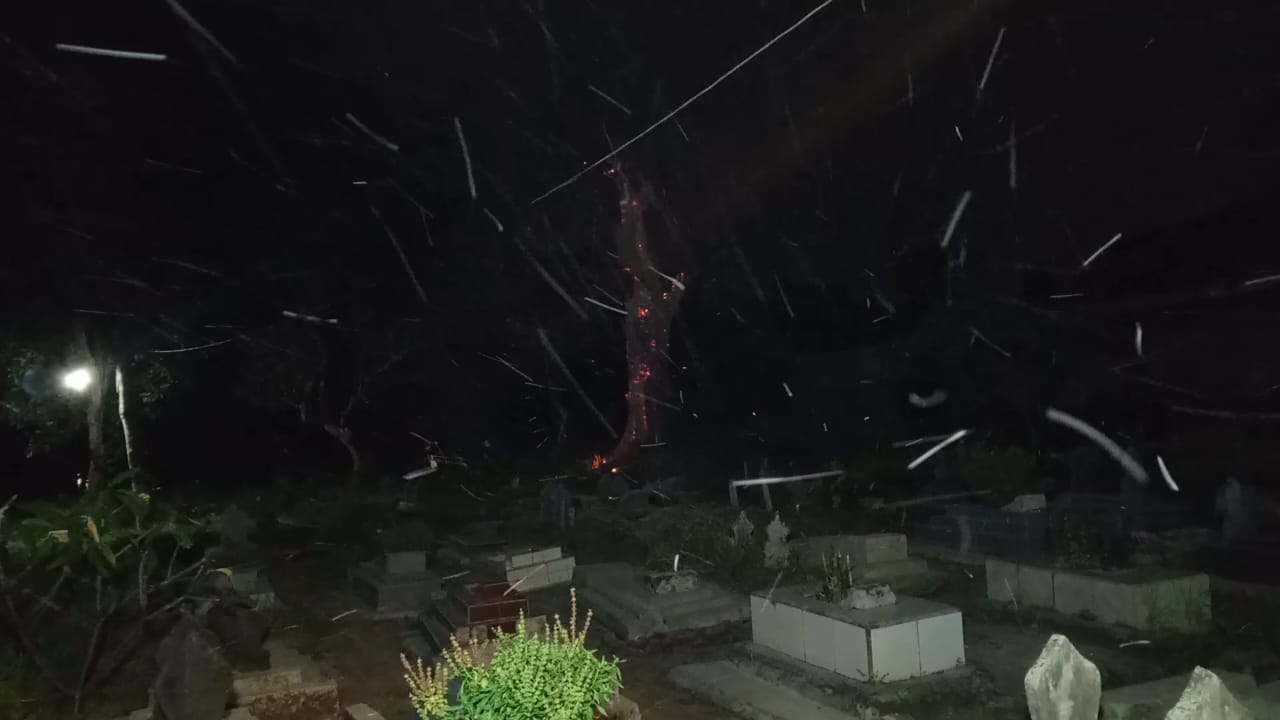 Pohon Beringin di Pemakaman Kuningan Terbakar Selama Dua Hari, Warga Panik Malam Jumat Kliwon