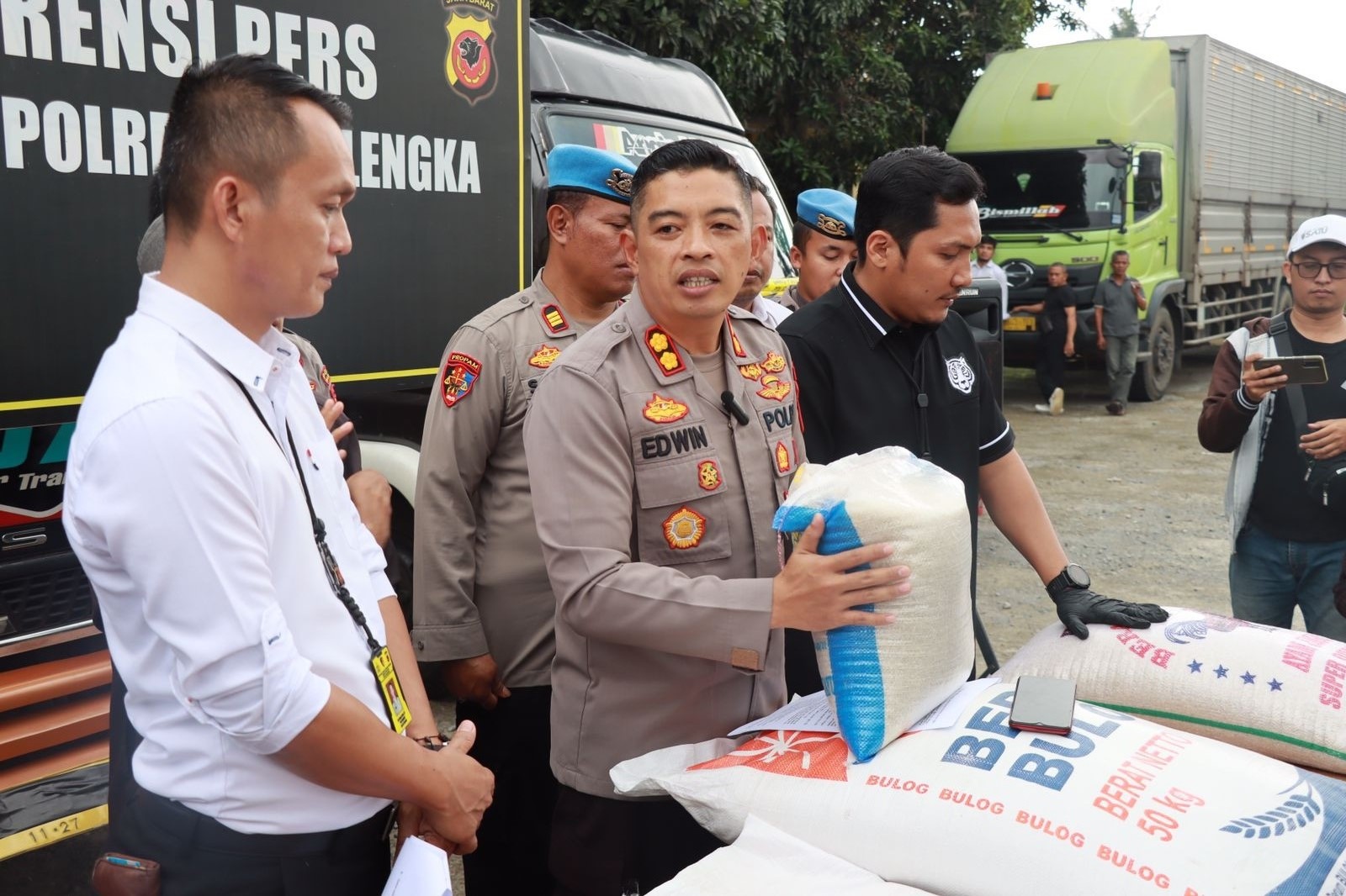 Polisi Amankan 50 Ton Beras Oplosan dari Penggilingan di Kecamatan Majalengka 