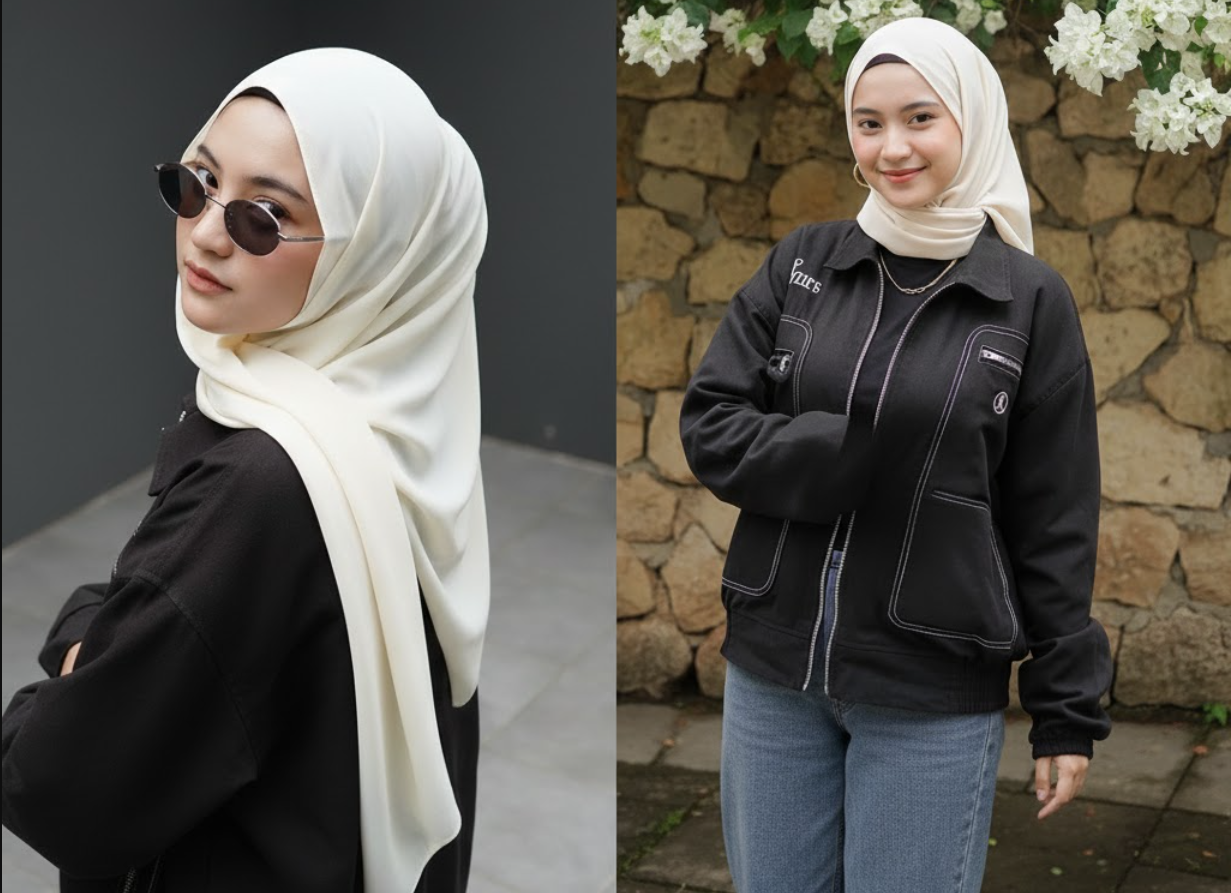 5 Prompt Gemini Ai untuk Foto Wanita Hijab Cantik Real Look dengan Outfit Fashionable dan Sinematik