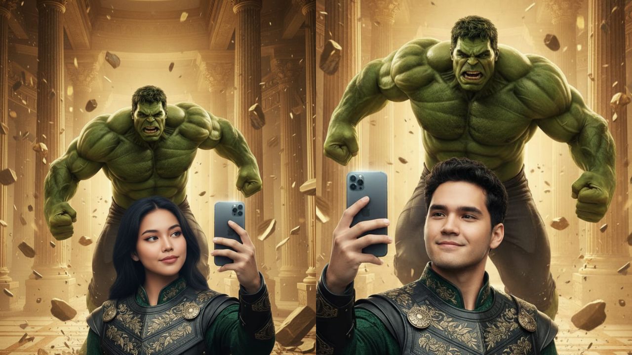 Selfie Bareng Superhero Marvel Hulk Menggunakan Prompt Gemini AI Edit Foto Diri Sendiri Ini, Cuma 5 Detik!