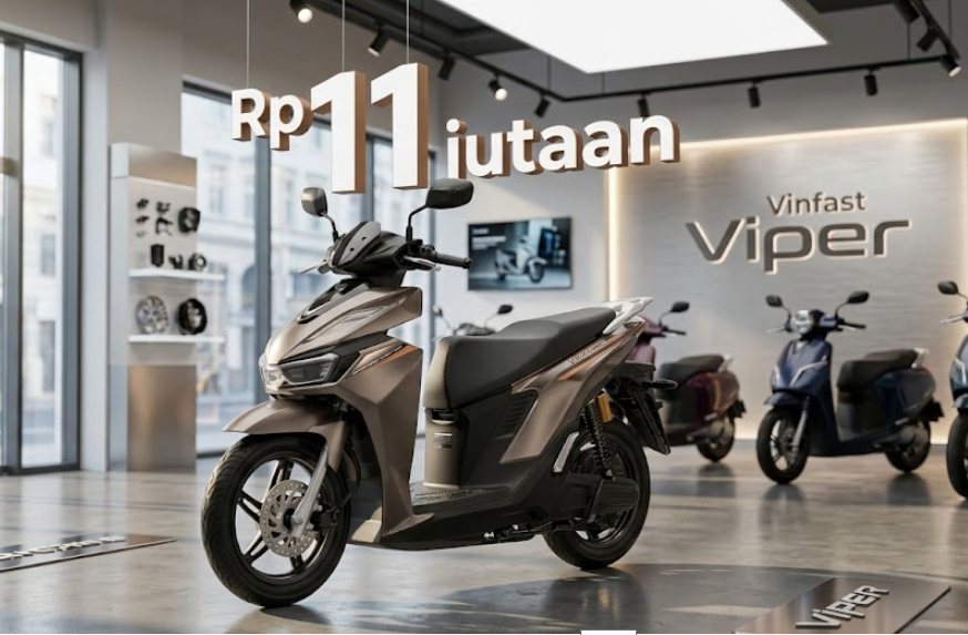 Harga Motor Listrik Vinfast Viper Dibanderol 11 Jutaan Versi Rupiah, Ditenagai Baterai Ganda Tembus 262 Km