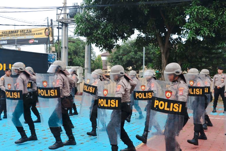 Jelang Pelantikan Bupati-Wabup Majalengka 2025, Polres Gelar Latihan Dalmas