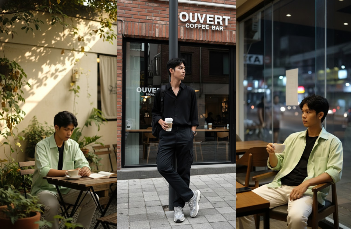 Tutorial dan Teks Prompt Gemini Ai Foto Pria Keren di Cafe dengan Gaya Sinematik, Aestethic, dan Fotogenik