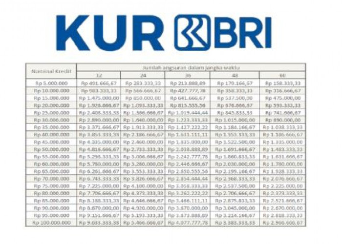 Pinjam 100 Juta Angsurannya Berapa? Berikut Tabel Angsuran KUR BRI Terbaru 2025 Edisi November
