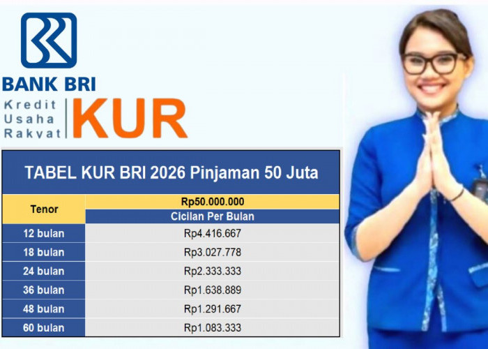 Simulasi Tabel Angsuran KUR BRI Tabel Pinjaman 50 Juta: Cicilan Mulai Rp216 Ribuan, Bunga Super Ringan!