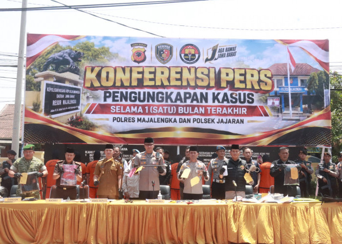 Polres Majalengka Ungkap 20 Kasus Kriminal, 40 Tersangka Dibekuk