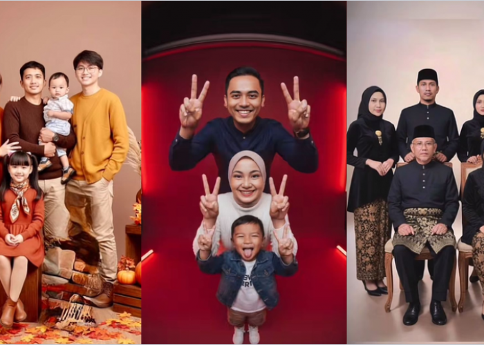 Kumpulan Prompt Gemini Ai Edit Foto Keluarga Beranggotakan 3 - 6 Orang Konsep Elegan Ala Studio Photo