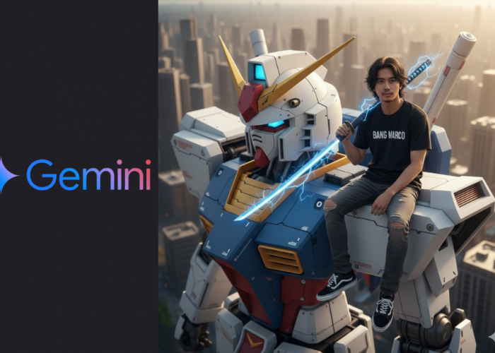 Dijamin Estetik, Kamu Bisa Foto Duduk Di Pundak Gundam Hanya Dengan Menggunakan Prompt Gemini AI Satu Ini! 