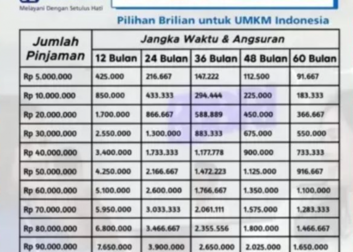 Bunga RIngan! Ini Tabel Angsuran KUR BRI 150 Juta di Bulan November, Serta CIcilan Terendahnya
