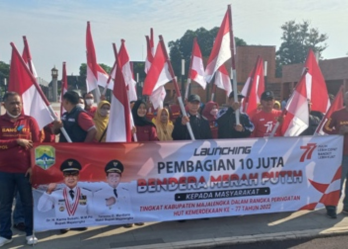 Pemkab Launching Pembagian 10 Juta Bendera Merah Putih