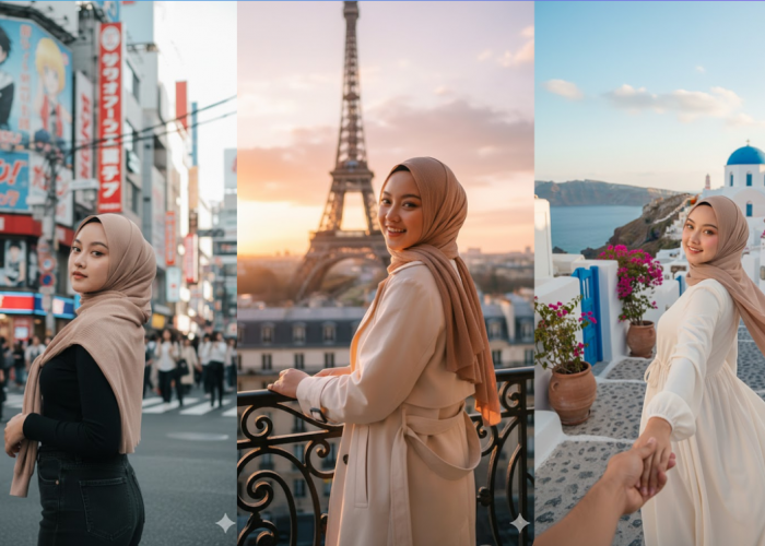 7 Prompt Gemini Ai Foto Wanita Traveling Keliling Dunia, dari Jepang hingga Paris, Tinggal Copy Teks Berikut!