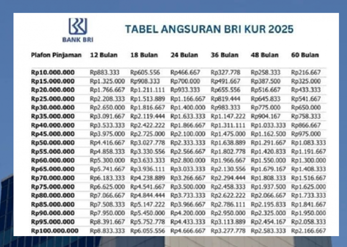 Berapa Cicilan KUR BRI 100 juta 5 Tahun? Intip Simulasi Angsuran Lengkapnya, Cicilan Terendahnya Cuma Segini!