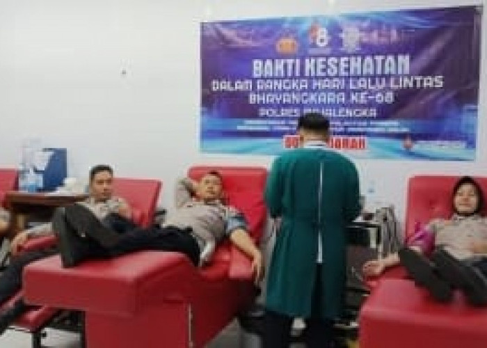 HUT ke-68  Lalu Lintas Bhayangkara, Satlantas Polres Majalengka Gelar Donor Darah 