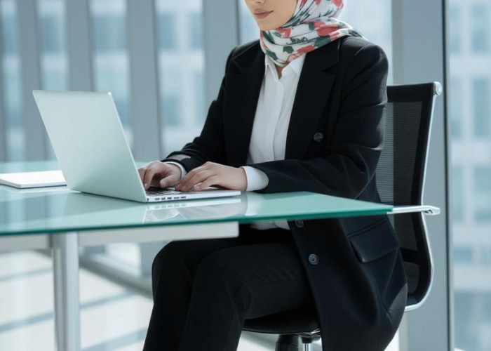 Tampil Beda dengan Tren Edit Foto Gemini Wanita Karir Hijab, Bikin Penampilan Profesional ala Busniess Woman