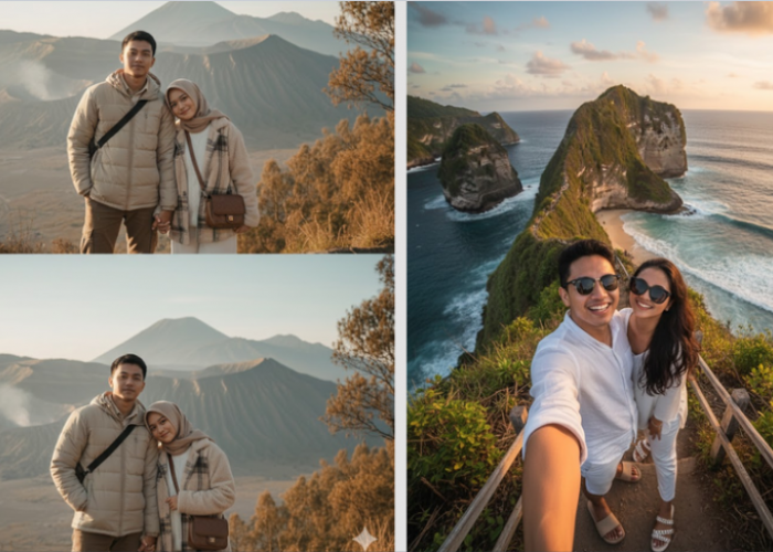 Seperti Bukan Editan, Edit Foto Berdua Bareng Pasangan Lagi Liburan Pakai Gemini, Berikut Kumpulan Prompt-nya
