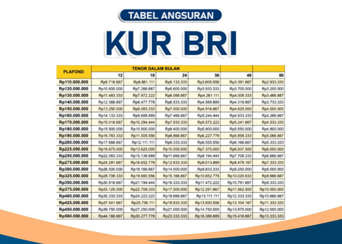 Berikut Cara Pinjam KUR BRI Rp300 Juta, Lengkap dengan Tabel Simulasi CIcilan Bulanannya