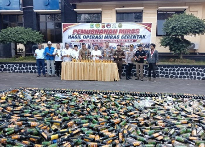 2.348 Botol Miras Dimusnahkan, Polres Majalengka Tegaskan Pengawasan Tak Kendur