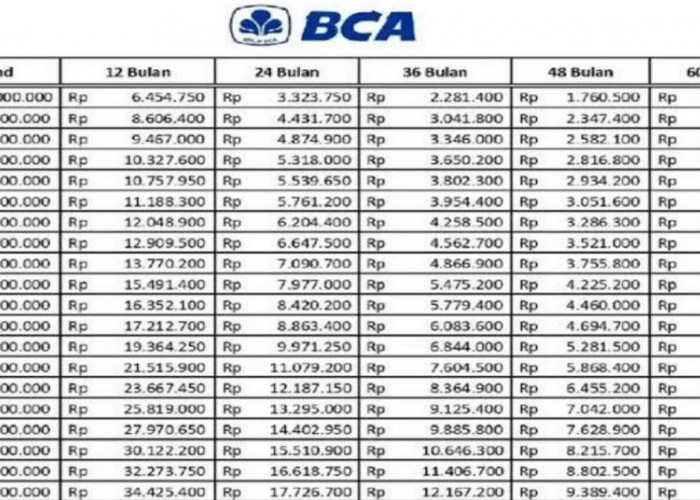 KUR BCA 2025, Berikut Simulasi Tabel Serta Pinjamannya yang Bisa Diajukan Tahun 2025