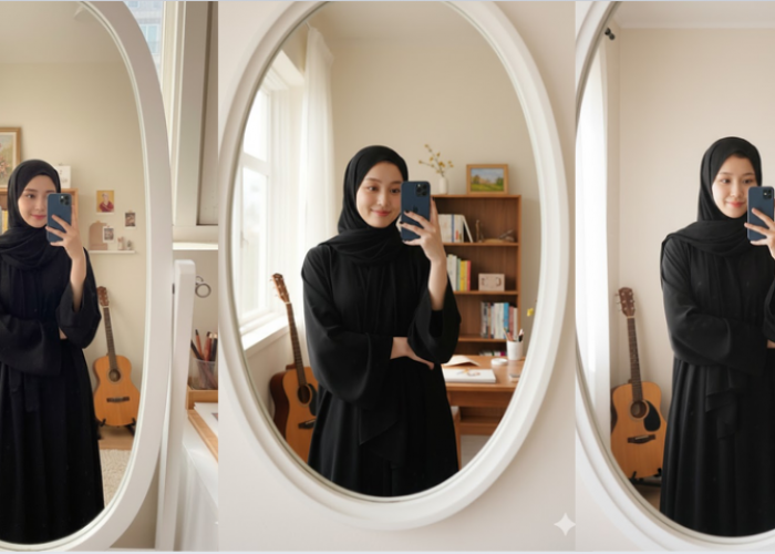 Prompt Gemini Ai yang Lagi Viral di Tiktok, Bikin Foto Wanita Hijab Syar'i Lagi Mirror Selfie, Berasa Beneran